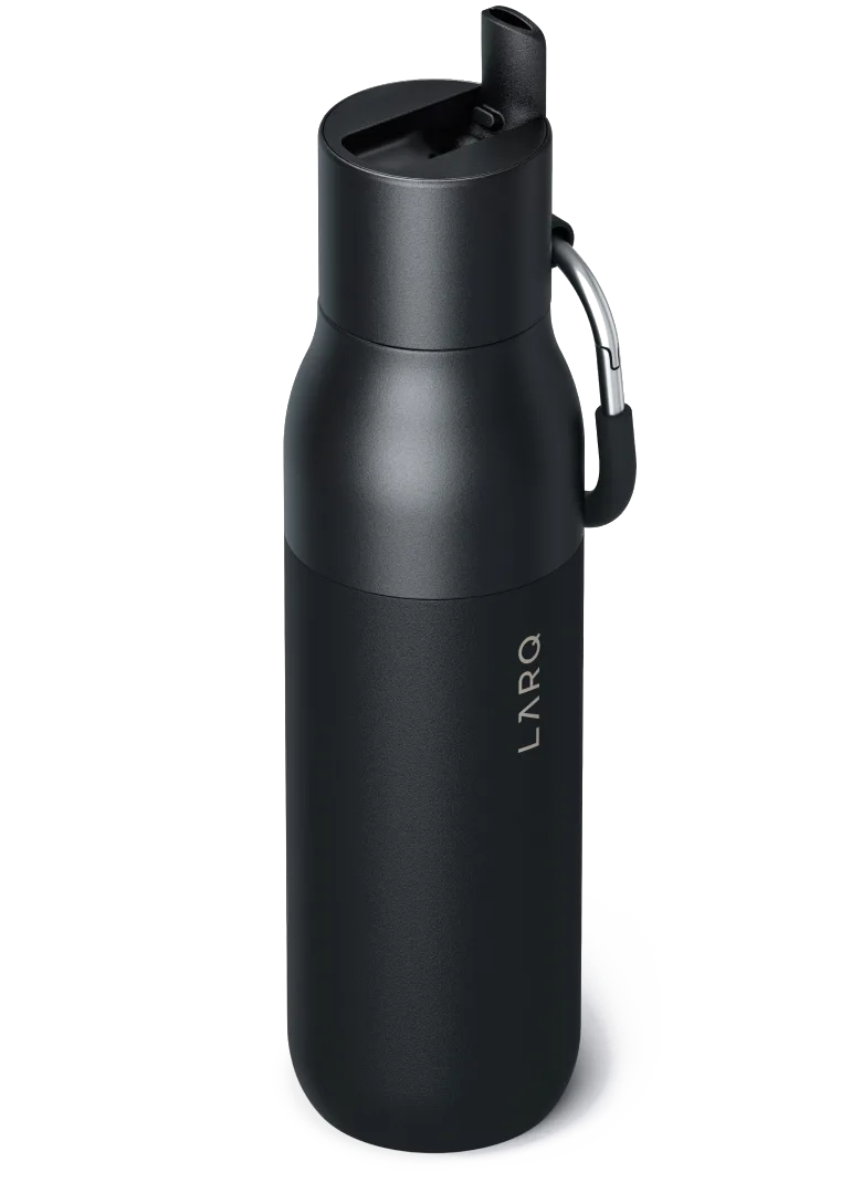LARQ Water Bottle Twist Top in Granite White, 17 oz | Stainless Steel, Insulated, Double-Wall Vacuum Bottle